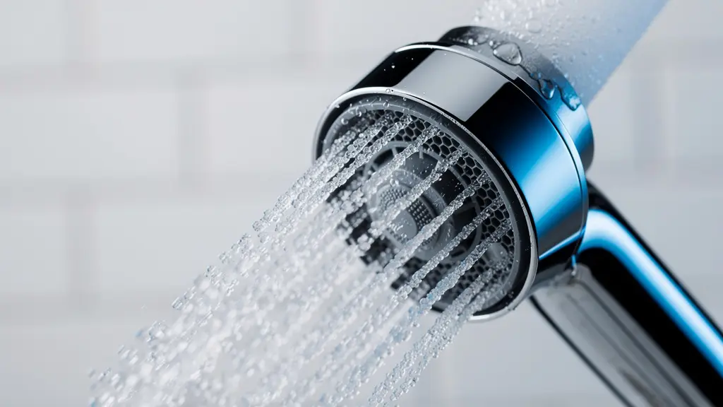 Vista ravvicinata di un aeratore cromato montato su rubinetto da cucina con getto d'acqua aerato visibile