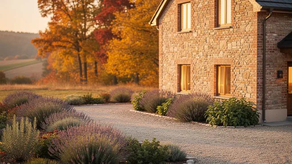 Casa di campagna protetta dai roditori durante l'autunno con barriere naturali e fogliame