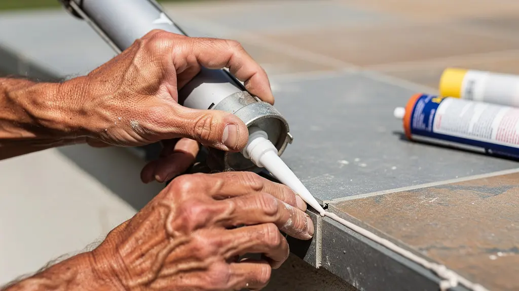 Dettaglio del giunto di dilatazione perimetrale tra pavimentazione e muro con sigillante