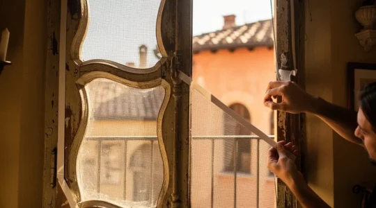 Installazione di una zanzariera magnetica su una finestra d'epoca con telaio irregolare senza forare