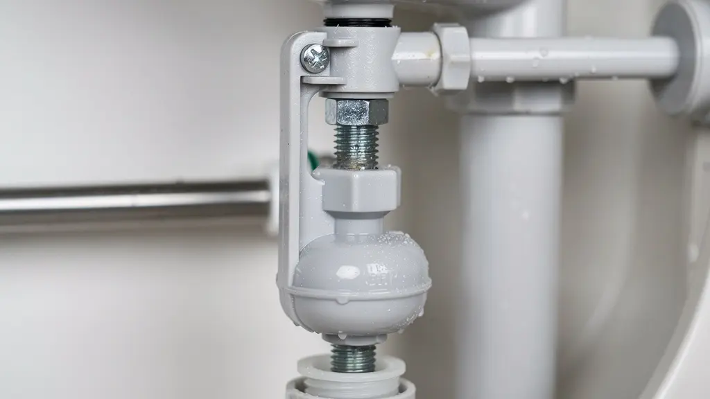 Meccanismo interno di una cassetta WC con galleggiante regolabile