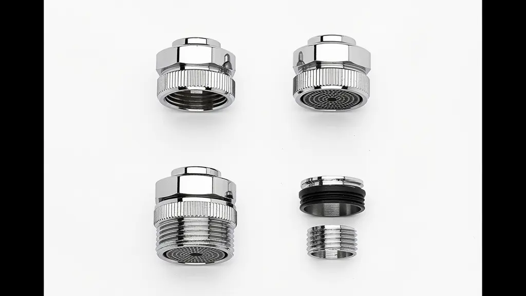 Confronto visivo tra filettature maschio e femmina di diversi diametri per aeratori